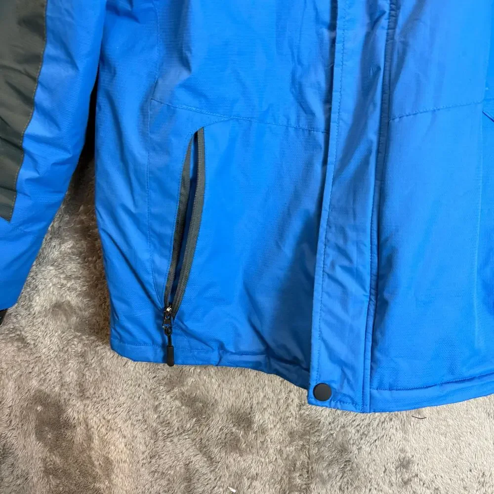 Wantdo Men Winter Ski Jacket Coat Hooded Parka Blue Gray Waterproof M Medium
